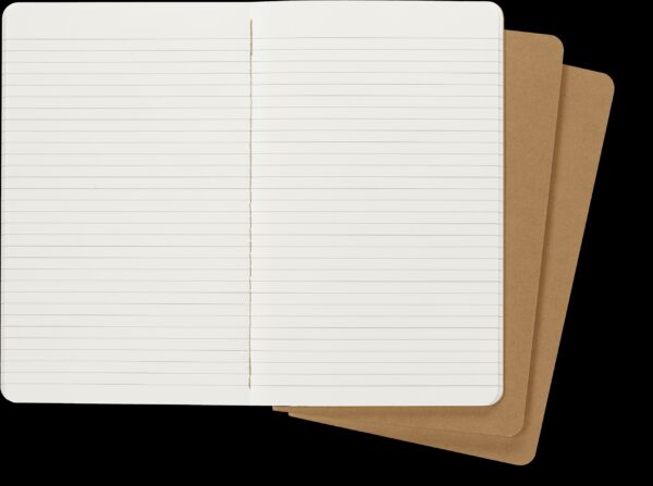 Moleskine Cahier Journals (Set of 3), Large (5″ x 8.25″), Ruled, Kraft Brown