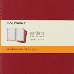 Moleskine Cahier Journals (Set of 3), Large (5″ x 8.25″), Ruled, Kraft Brown