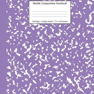 Notebooks College Ruled: Marble Composition Notebook College Ruled: Lavender Marble Notebooks, School Supplies, Notebooks for School (Paperback)