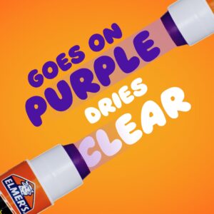 Elmer’s Disappearing Purple Washable School Glue Sticks, 6 Gram, 12 Count