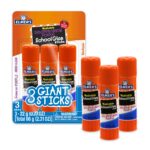 Elmer’s Disappearing Purple School Giant Glue Sticks, Washable, 22 g Each, 3 Count