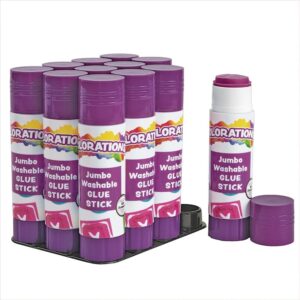 Colorations Jumbo Washable Purple Glue Sticks (1.41 oz each) – Set of 12