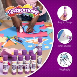 Colorations Jumbo Washable Purple Glue Sticks (1.41 oz each) – Set of 12