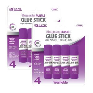 BAZIC Washable Disappearing Purple Glue Stick 8g, Acid Free (4/Pack), 1-Pack - Image 16