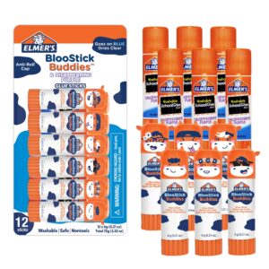 Elmer's BlooStick Buddies Glue Sticks, Disappearing Blue, 6g, 4 Count - Image 7