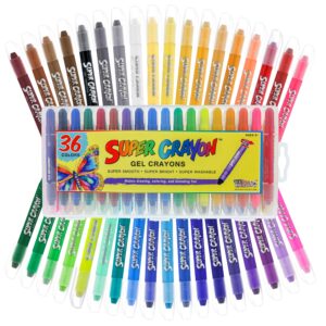 U.S. Art Supply Super Crayons Set of 36 Colors - Smooth Easy Glide Gel Crayons - Bright, Blendable and Washable - Image 1