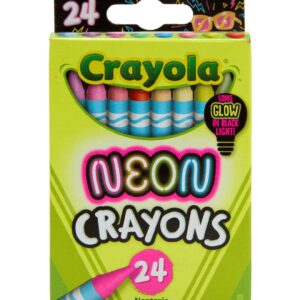 Crayola Neon Crayons for Kids 24 Ct, Includes 16 Glow in the Dark Colors, Kids Art Supplies, Gift for Girls & Boys, Ages 3+