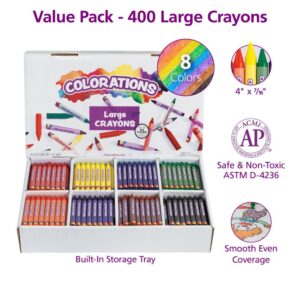 Colorations Large Crayons, 16 Colors, Value Pack – Set of 400