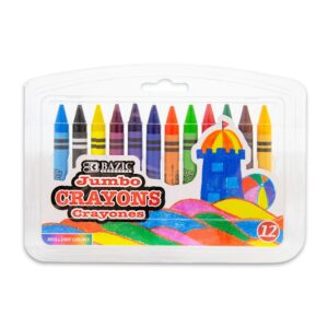 BAZIC Crayons Jumbo 12 Color, Non Toxic Drawing Crayon (12/Pack), 1-Pack - Image 8