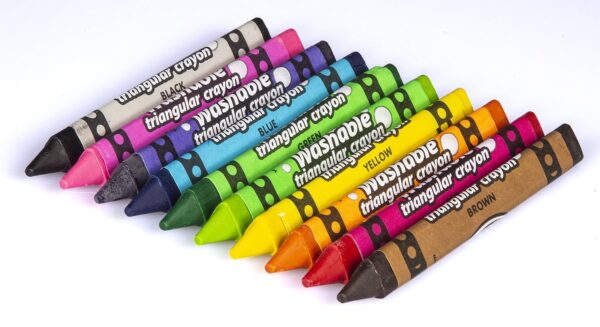 Cra-Z-Art Jumbo Washable Triangular Crayons, 10 Assorted Colors, School Supplies