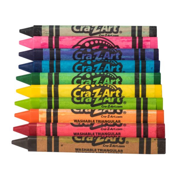 Cra-Z-Art Jumbo Washable Triangular Crayons, 10 Assorted Colors, School Supplies