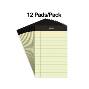 Staples Notepads 5" x 8" Narrow Canary 50 Sheets/Pad 12 Pads/Pack (26829) 163832 - Image 2