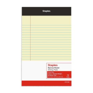 Staples Notepads 5" x 8" Narrow Canary 50 Sheets/Pad 12 Pads/Pack (26829) 163832 - Image 4