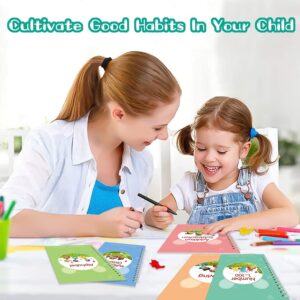 5 Pcs Magic Practice Copybook, Reusable Grooved Handwriting Workbooks for Age 3-8 Calligraphy