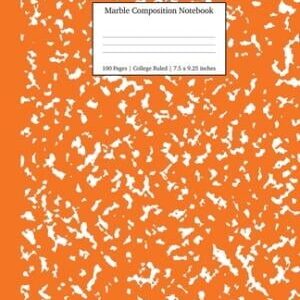 Notebooks College Ruled: Marble Composition Notebook College Ruled: Pumpkin Marble Notebooks, School Supplies, Notebooks for School (Paperback)