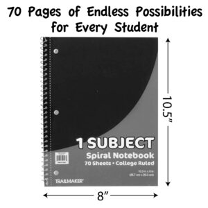 50 Pack of Bulk Wholesale 1 Subject 70 Sheet College Ruled Lined Spiral Notebooks in Assorted Colors - Image 6