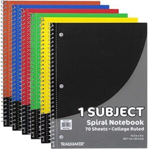 50 Pack of Bulk Wholesale 1 Subject 70 Sheet College Ruled Lined Spiral Notebooks in Assorted Colors - Image 8