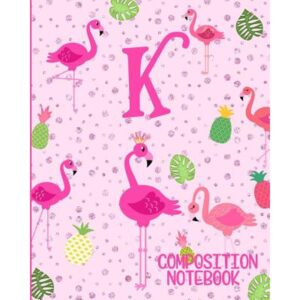 Flamingo Journals Pink Flamingo Wide Rule Composition Notebook, 8in x 10in, 120 Sheets - Image 1