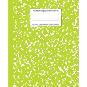 Notebooks College Ruled: Marble Composition Notebook College Ruled: Green Marble Notebooks, School Supplies, Notebooks for School (Paperback) - Image 1