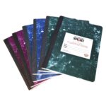 Marble Composition Books, Wide Ruled, 9-3/4 x 7-1/2 Inches, 100 Sheets Each, Assorted Colors, Pack of 6