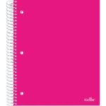 Office Depot® Brand Stellar Poly Notebook, 8-1/2″ x 11″, 3 Subject, College Ruled, 150 Sheets, Pink