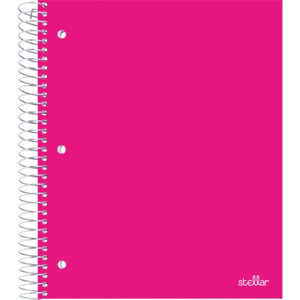 Office Depot® Brand Stellar Poly Notebook, 8-1/2″ x 11″, 3 Subject, College Ruled, 150 Sheets, Pink
