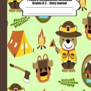 Cute Bear Scout Camp: Primary composition notebook: Primary Composition Notebook Story Paper - 8.5x11 - Grades K-2: Cute bear scout camp School Specialty Handwriting Paper Dotted Middle Line (Kinderga - Image 1