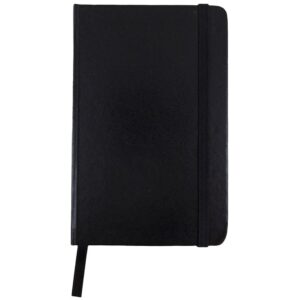 JAM Hardcover Notebook with Elastic Band, 1/Pack, Black, Small, 3 3/4 x 5 5/8, 100 Lined Sheets - Image 1