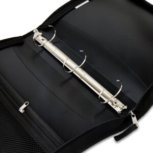 Pen+Gear Poly Zipper Binder, 1.5" Round 3 Ring , Size: 10.75" (W) x 1.75" (D) x 13.5" (H), Black - Image 4