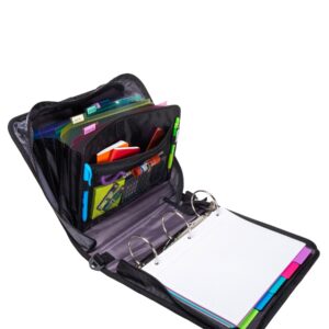 Case•it Mighty Zip Tab, Zip Binder w/ 5-Sub. File, Black, 3" Cap., 12.99"H x 13.11" W x 3"L,D-156-B - Image 4
