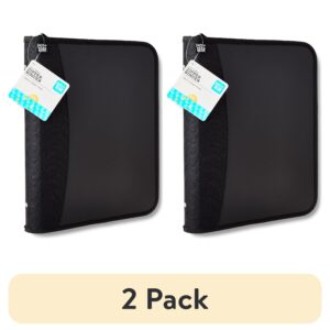 Pen+Gear Poly Zipper Binder, 1.5" Round 3 Ring , Size: 10.75" (W) x 1.75" (D) x 13.5" (H), Black - Image 7