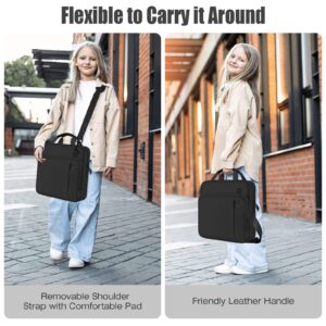 MoKo Zipper Binder with Strap Handle, 2 inch 3 Ring 500 Sheet Capacity Multi-Pockets Binder Organizer, School Office Supplies, Black - Image 4
