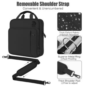 MoKo Zipper Binder with Strap Handle, 2 inch 3 Ring 500 Sheet Capacity Multi-Pockets Binder Organizer, School Office Supplies, Black - Image 7
