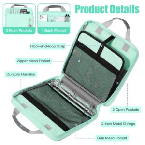 MoKo Zipper Binder with Strap Handle, 2 inch 3 Ring 500 Sheet Capacity Multi-Pockets Binder Organizer, School Office Supplies, Black - Image 10