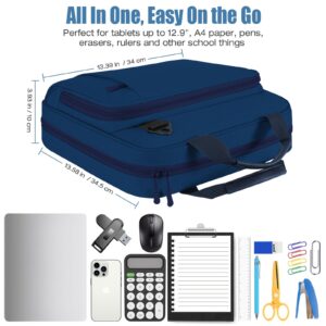 MoKo Zipper Binder with Strap Handle, 2 inch 3 Ring 500 Sheet Capacity Multi-Pockets Binder Organizer, School Office Supplies, Black - Image 18