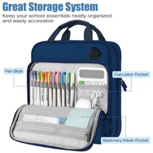 MoKo Zipper Binder with Strap Handle, 2 inch 3 Ring 500 Sheet Capacity Multi-Pockets Binder Organizer, School Office Supplies, Black - Image 19
