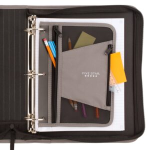 Five Star Xpanz Zipper Binder, 2" Round Rings, 380 Sheets, Gray (28090HX9) - Image 3