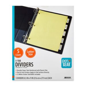 Pen+Gear 5-Tab Insert Dividers - Image 1