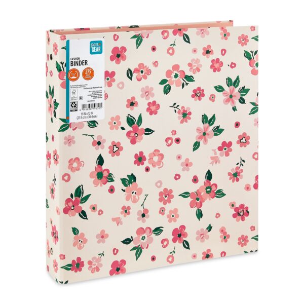 Pen+Gear Fashion 1.5″ Round-Ring Binder, Pink Floral