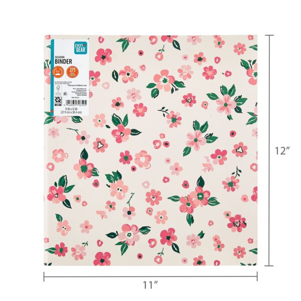 Pen+Gear Fashion 1.5″ Round-Ring Binder, Pink Floral
