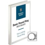 Business Source Round-ring View Binder 1/2″ Binder Capacity – Letter – 8 1/2″ x 11″ Sheet Size – 125 Sheet Capacity – Round Ring Fastener(s) – 2 Internal Pocket(s) – Polypropylene – White – Wrinkle-fr