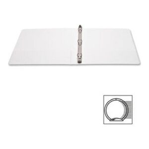 Business Source Round-ring View Binder 1/2″ Binder Capacity – Letter – 8 1/2″ x 11″ Sheet Size – 125 Sheet Capacity – Round Ring Fastener(s) – 2 Internal Pocket(s) – Polypropylene – White – Wrinkle-fr