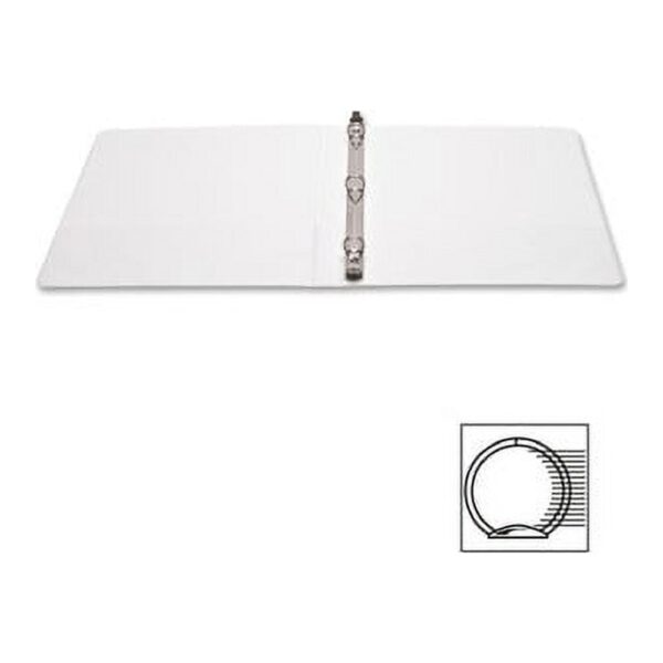 Business Source Round-ring View Binder 1/2″ Binder Capacity – Letter – 8 1/2″ x 11″ Sheet Size – 125 Sheet Capacity – Round Ring Fastener(s) – 2 Internal Pocket(s) – Polypropylene – White – Wrinkle-fr