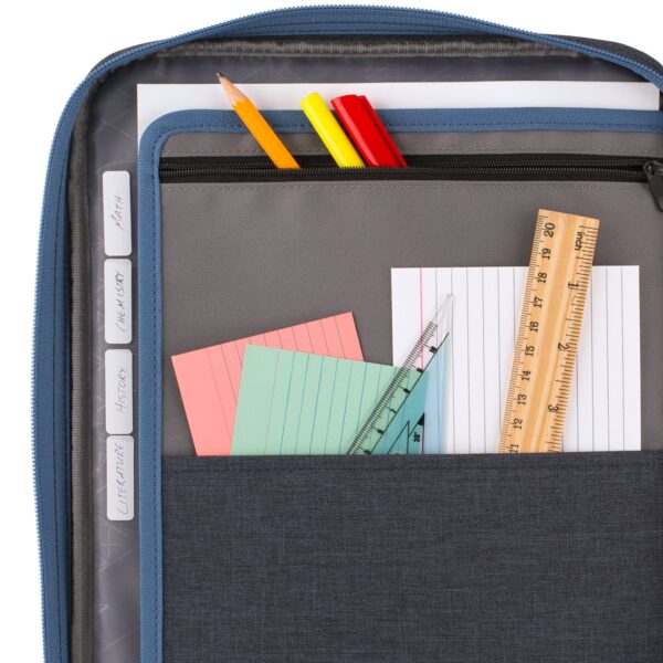Five Star 1″ Carry-All Zipper Binder, Poly, 375 Sheet Capacity, Round Rings, Blue