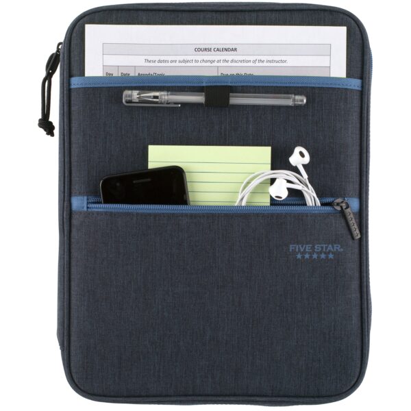 Five Star 1″ Carry-All Zipper Binder, Poly, 375 Sheet Capacity, Round Rings, Blue