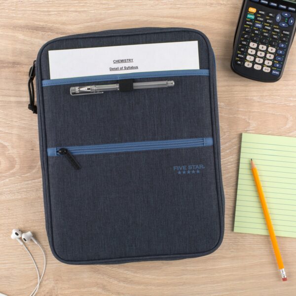 Five Star 1″ Carry-All Zipper Binder, Poly, 375 Sheet Capacity, Round Rings, Blue