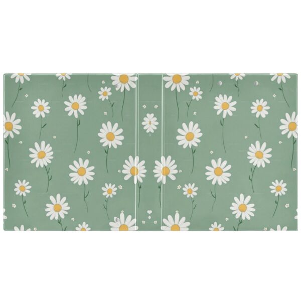 Waterproof PVC Round Ring Binder – D-Rings Clipboard, 200 Page Capacity (1 or 2-Pack), Ideal for Office , Home and School，Cute Daisy Flower