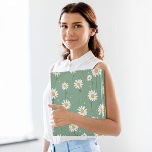 Waterproof PVC Round Ring Binder – D-Rings Clipboard, 200 Page Capacity (1 or 2-Pack), Ideal for Office , Home and School，Cute Daisy Flower