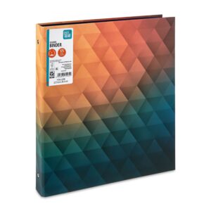 Pen+Gear Fashion 1" Round-Ring Binder, Multi-Color Geometric - Image 1