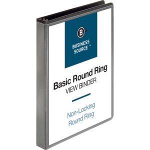Business Source, BSN09952, Round-ring View Binder, 1 Each, Black